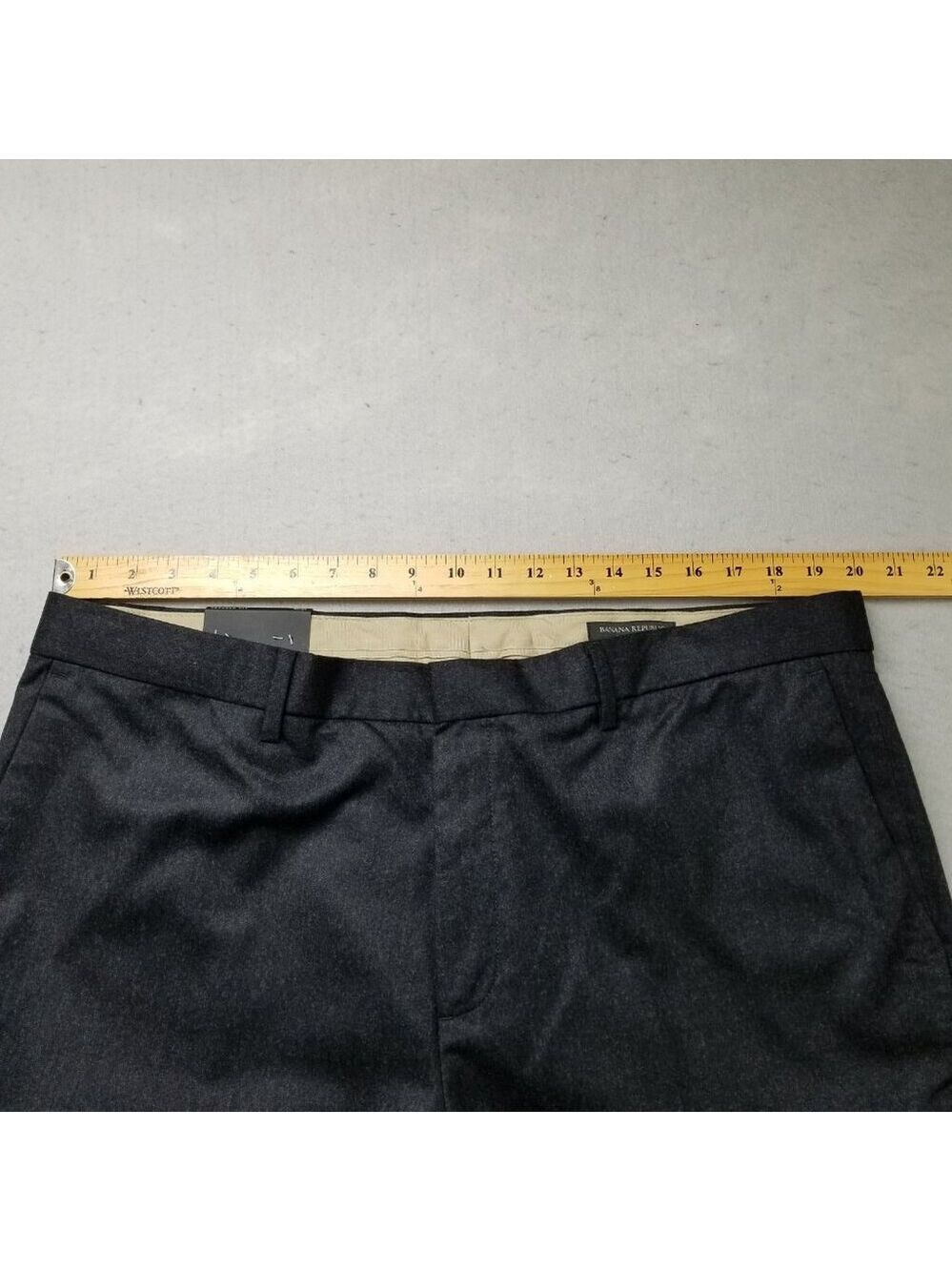Banana Republic Pants Mens Gray Tapered Soft Virgin Wool Vitale Flannel 120's - Picture 7 of 12